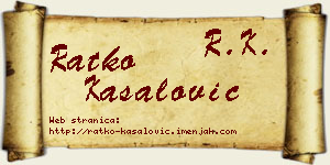Ratko Kasalović vizit kartica